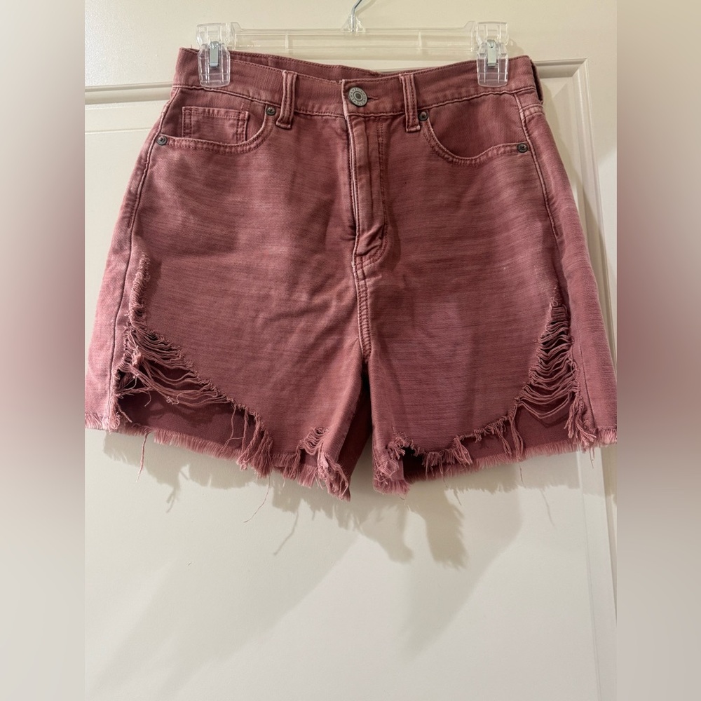 American Eagle Outfitters Mauve Distressed Jean Shorts